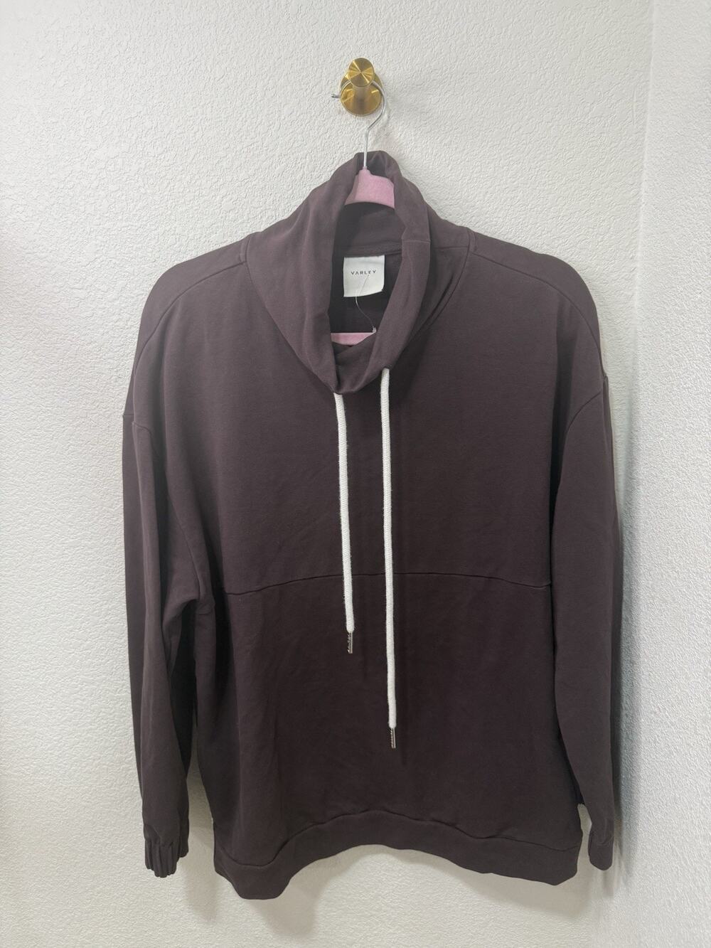 Varley Warwick Side Zip Sweatshirt in Chocolate Plum Size Large
